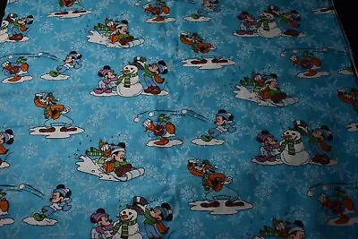 Rare Vintage Disney Winter Snow Mickey Mouse Fabric Springs Creative #11868 BTY • $15.99