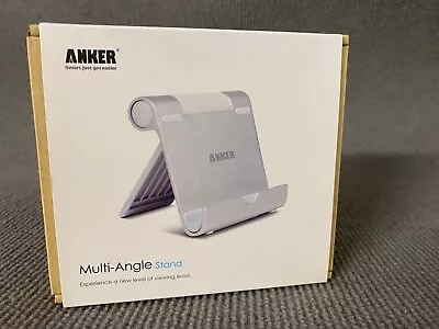 ANKER Portable Desk Multi Angle Stand Pocket Size Aluminium Holder IPhone Tablet • £9.99