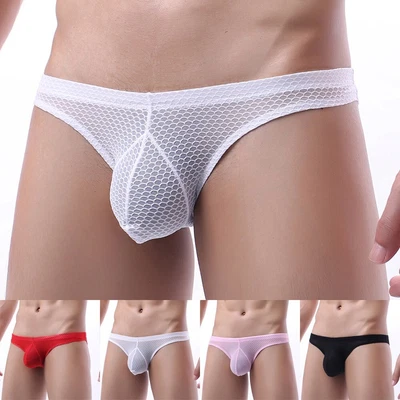 £3.71 • Buy Low Rise Briefs Mesh See Through Shorts Thongs Trunks Underwear Bikini
