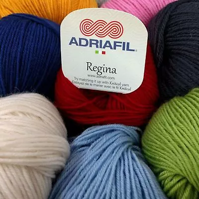 Adriafil Regina DK 100% Superwash Merino Wool Yarn 50g - All Colours • £5.35