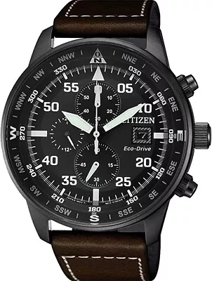 Citizen Men's Aviator Chronograph Black Dial Eco-Drive Watch - CA0695-17E NEW • $185.89