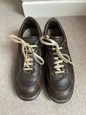 Camper Brown Leather Lace Up Trainers Size 4 • £14.99