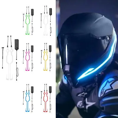 Motorcycle Helmet LED EL Lights Strip DIY Decor Night Riding Signal Flashing Bar • $10