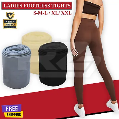 Ladies Footless Tights 60100 Denier Opaque Best Match S/M/L/ XL/XXL Many Color • £4.95