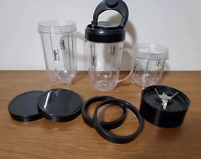 3 Pack Tall & Short To-Go Cup Lid Cross Blade Magic Bullet Replacement Parts LOT • $19.99