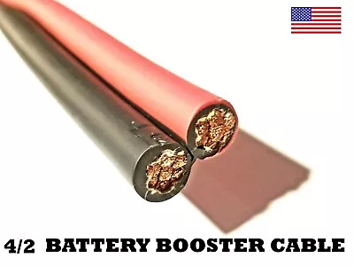 Battery Booster Jumper Cable Bonded Wires Flexible Copper 2 4 6 Gauge Duplex • $15.99
