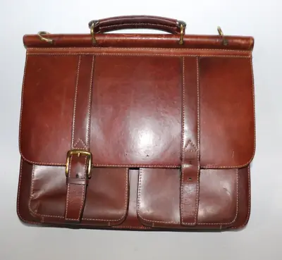 WILSON LEATHER EXECUTIVE BRIEFCASE Missing A Buckle And Shoulder Strap • $39.99