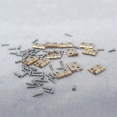 Miniature Door 12Pcs Hinges & 48Pcs Screws 1/12 Dollhouse Closet Cabinet Fixture • $8.88