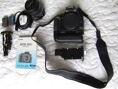 Canon EOS 400D Digital SLR Camera  18-55mm Battery Grip Set • £165