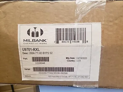 Milbank U9701-RXL 200-amps 3-Phase Meter Base Socket With BY-PASS Handle. • $500