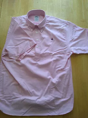 NWT Brooks Brothers Pink Oxford Button Down Popover USA XL Regent  MSRP $140 • $68