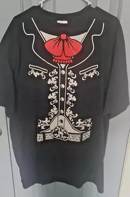 Men's 3XL Black Mariachi Style Tuxedo T-Shirt • $18.99