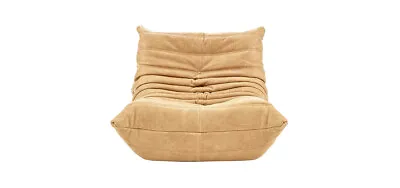$1997 • Buy TO GO Fireside Chair Sofa – Cashew Brown Italian Leather - USA Stock!