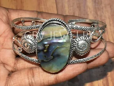 1Pcs Abalone Shell Gemstone Adjustable Cuff Bangle Bracelet Jewelry WBG-9 • $8.09