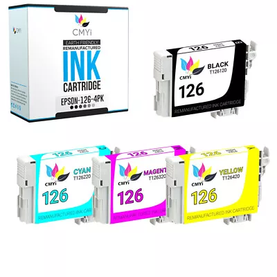 4PK Black Color Ink Cartridges For Epson T126 126 Fits Stylus NX330 Workforce WF • $16.49