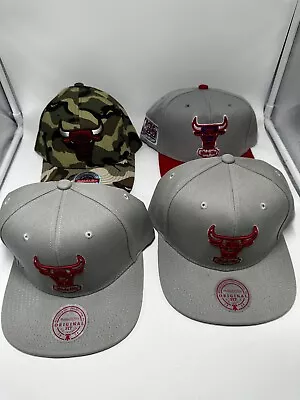 Lot Of 4 Mitchell & Ness NBA Chicago Bulls Snapback Hats BRAND NEW - SHIPS FAST • $50