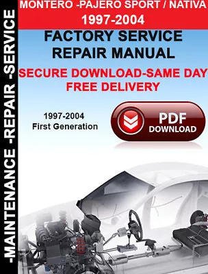 Mitsubishi Montero Pajero Sport Nativa 1997-2004 Workshop Service Repair Manual • $7.95