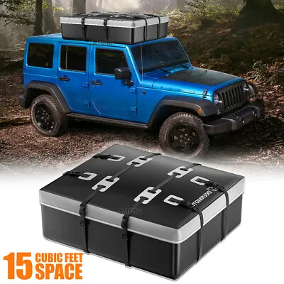For Jeep Wrangler JK 15 Cubic Car Top Roof Rack Cargo Carrier Storage Bag 600D • $89.16