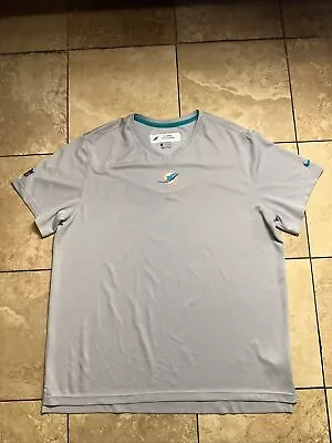 Miami Dolphins Nike Dri Fit Training Shirt Mens XXL Gray TEAM ISSUED Thornhill • $39.95