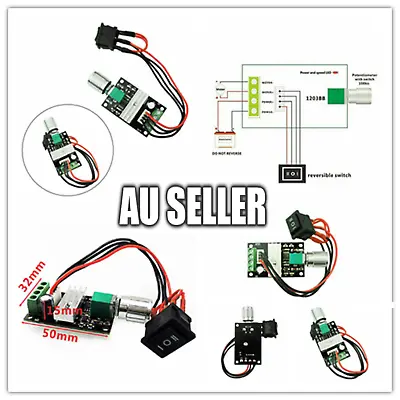 DC Motor Speed Switch Controller 10V 12V 24V Control Reversible PWM Regulator 3A • $8.80