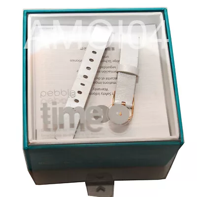 Smartwatch Pebble Time Womens 14mm Wrist Band Strap White Leather • $12.90