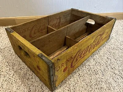 Vintage 1959 Durabilt Yellow Wooden Wood Coca-Cola Coke Crate Cleveland Ohio • $29.99