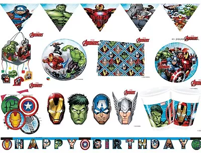 Marvel Avengers Party Tableware Decorations Kids Birthday Hulk Thor Superheroes  • £2.78