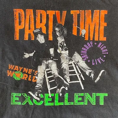 Waynes World SNL Mens Shirt Large Party Time Saturday Night Live Vintage USA 90s • $350