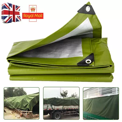 Heavy Duty Canvas Tarpaulin Waterproof Dustproof Boat Truck Tarp Cover Sheet • £9.59