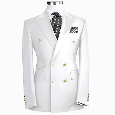 Double Breasted Business Men's Suit Jacket Formal Groom Tuxedo Party Prom Blazer • $75.99