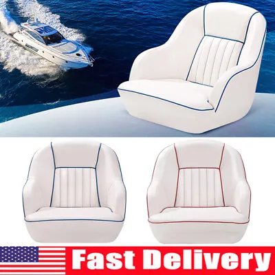 Pontoon Boat Seat Captain Bucket Seat Ergonomic Drivers Side Foam Padding Seat • $183.98