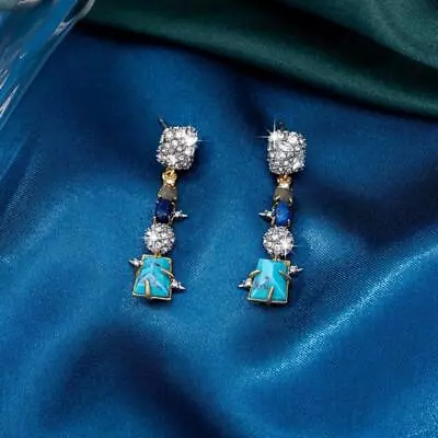 Alexis Bittar Fashionable And Atmospheric Two-Color Pendant Shaped Earrings • $25.66