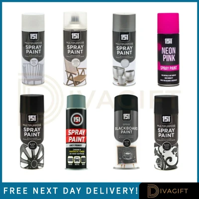 £8.99 • Buy Spray Paint Aerosol Auto Car Primer Matt Gloss Metallic Wood Metal Plastic Can