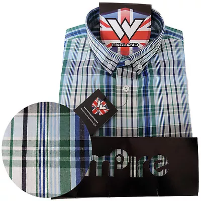 Warrior UK England Button Down Shirt WALLIS Slim-Fit Skinhead Mod Retro S-3XL • £34.90