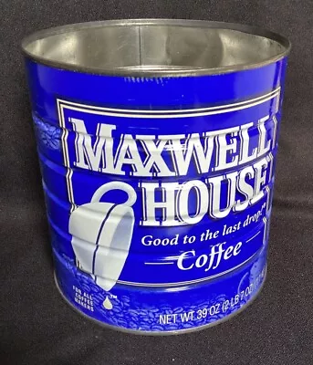 Vintage 39 Ounce Steel Maxwell House Coffee Can Tin-No Lid • $10