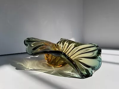 Vintage Murano Style Art Glass Accent Bowl Dish Glass 7 X7 X5  Flower • $65