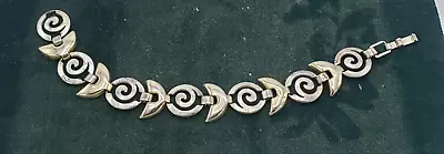 Vintage .925 Sterling Silver Bracelet Gold And Silver Tone Abstract Fish Design • $29.88