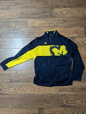 Adidas Climate Full Zip Jacket Mens Size L Mock Neck Michigan State Football • $18.95