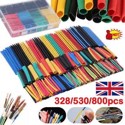 800Pc/Kit Heat Shrink Tubing Tube Sleeve Car Electrical Assorted Cable Wire Wrap • £2.99