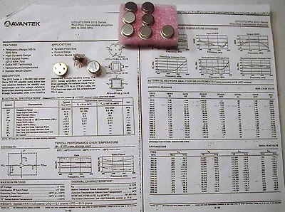 Avantek Microwave .3-2.5 GHz 10dBg Amplifier +21dBm Out TO-8 Can W/data NOS • $15