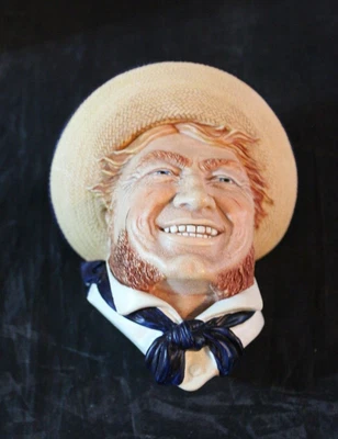 $15 • Buy Vintage Bosson Chalkware Hanging Head - Jolly Tar
