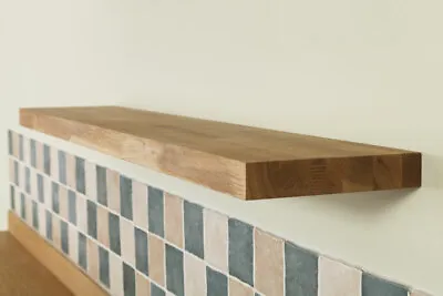 £27.95 • Buy Solid Oak Wooden Floating Shelves - Quality Natural Wood Timber Shelf / Shelving