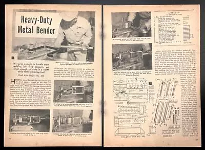 Heavy Duty Metal Bender 1957 HowTo Build PLANS • $7.99