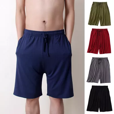 Men Soft Sleep Shorts Loose Lounge Shorts Sleep Pj Pant With Pockets L-8XL Short • $9.89