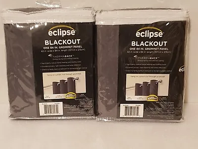 Eclipse Blackout Curtains Lot Of 2 Set 84 Inches Smoke Color NEW • $21.95