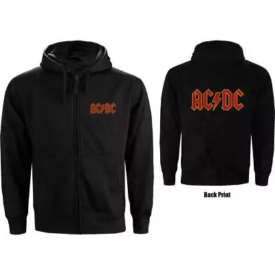 AC/DC Ladies Zipped Hoodie: Logo (Back Print) OFFICIAL NEW  • £43.73