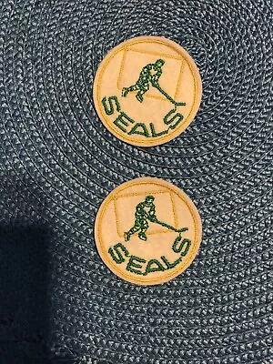 VINTAGE OLD NHL OAKLAND SEALS 2 Inch Sew On Logo Patches Lot Of 2 • $8.99