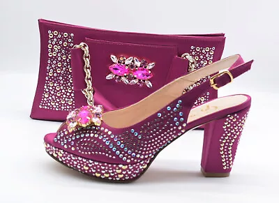 £195 • Buy Genuine Italian High Quality Matching Shoes And Bag Set For Wedding Gifts Party.