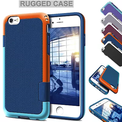 For IPhone 14 13 8 Pro Plus Case Rugged Slim Hybrid PC Silicone Shockproof Cover • £3.98