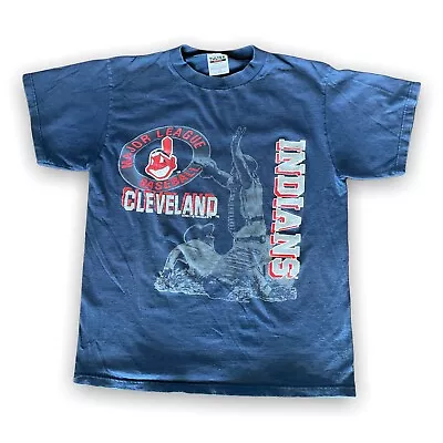 VTG Logo 7 Clevelans Indians Baseball Shirt; MLB; Mens Large; 1991 • $28